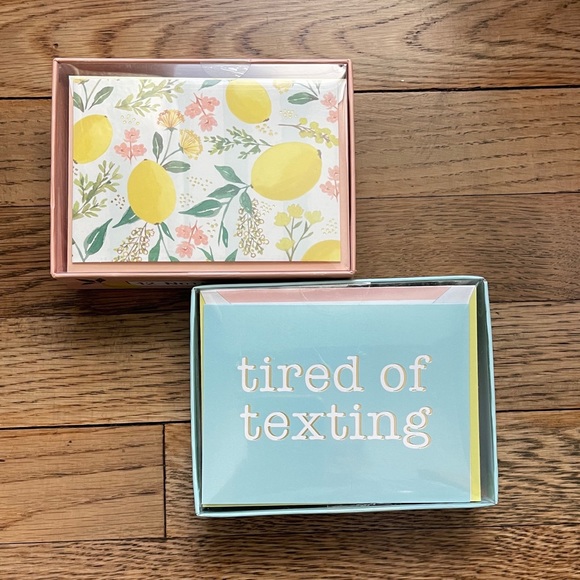Molly & Rex/C. R. Gibson Other - 2 Boxes of Thank You Notes Lemon Splash - 12ct & Humor “Tired of Texting” -16ct